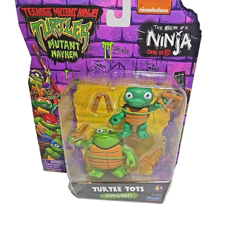 TMNT Mutant Mayhem Turtle Tots 2023 Raph & MikeyPlaymates Ninja Turtles